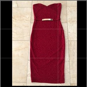 Strapless Deep red dress